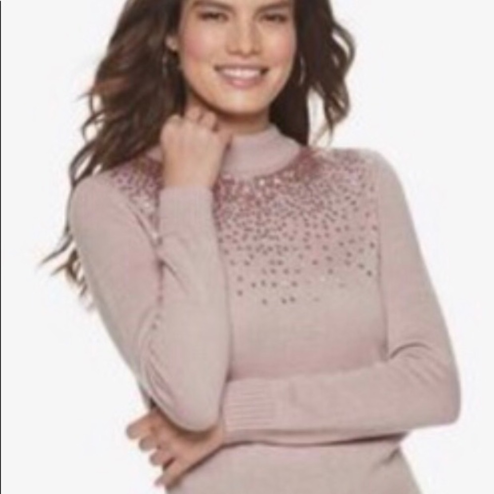 Juicy Couture gradient sequins mockneck sweater